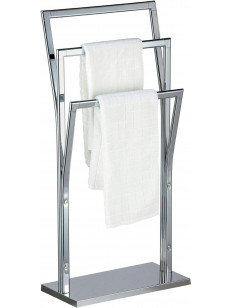 Piantana porta appendi asciugamani in acciaio cromato con 3 livelli piani bracci aste, da bagno per casa camera doccia viso