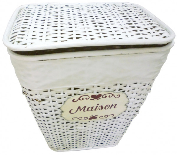 Cesto portabiancheria in vimini bianco e beige, con fiocco Jolie Shabby  Chic 3 varianti (1pz) 45x33x57 cm : : Casa e cucina