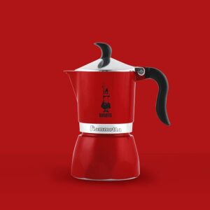 Caffettiera moka macchinetta per preparare il caffè Fiammetta rossa Bialetti capacità 3 tazze