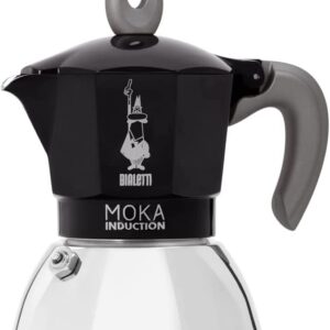 Caffettiera moka macchinetta per preparare il caffè Bialetti Induction nera capacità 2 tazze