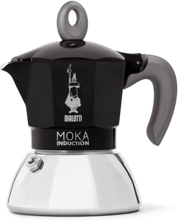 Caffettiera moka macchinetta per preparare il caffè Bialetti Induction nera capacità 2 tazze