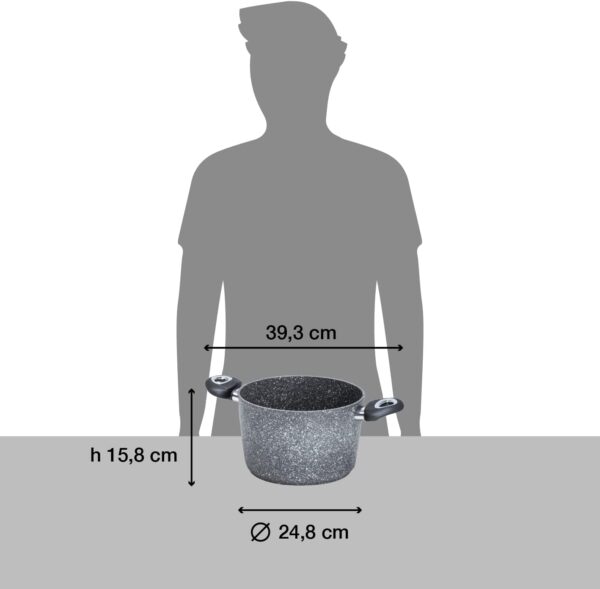 Pentola antiaderente grigia Aeternum Madame Petravera 3.0 diametro 24 cm per induzione