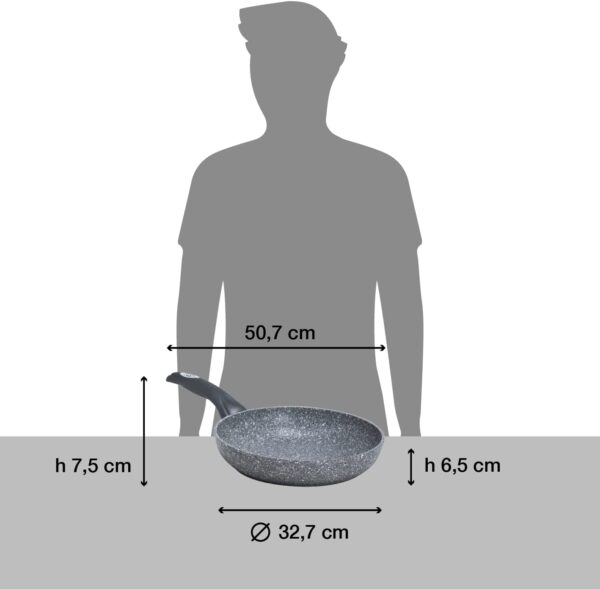 Padella antiaderente grigia Aeternum Madame Petravera 3.0 diametro 32 cm per induzione