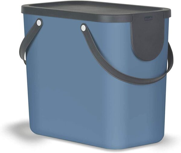 Mastello contenitore blu per raccolta differenziata Plastica (PP) senza BPA,  da 25 Litri, 40.0 x 23.5 x 34.0 cm