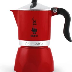 Caffettiera moka macchinetta per preparare il caffè Fiammetta rossa Bialetti capacità 3 tazze