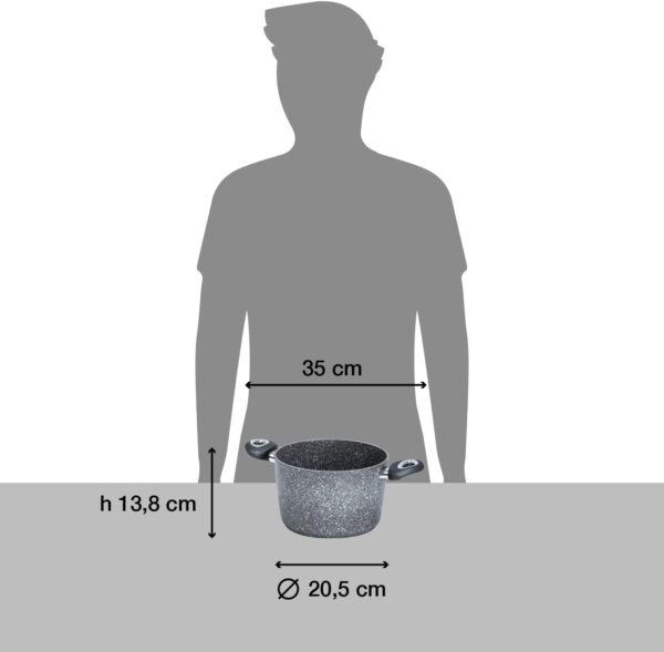 Pentola antiaderente grigia Aeternum Madame Petravera 3.0 diametro 20 cm per induzione