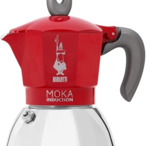 Caffettiera moka macchinetta per preparare il caffè Bialetti Induction rossa capacità 2 tazze