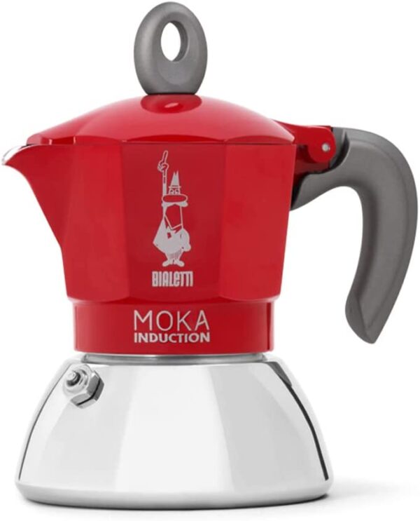 Caffettiera moka macchinetta per preparare il caffè Bialetti Induction rossa capacità 2 tazze