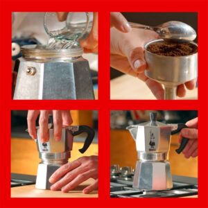 Caffettiera moka macchinetta per preparare il caffè Bialetti Express grande in acciaio grigio capacità 18 tazze