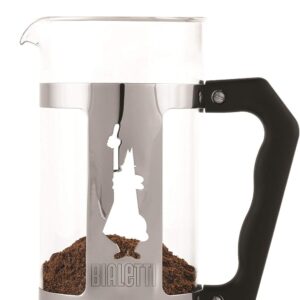 Bialetti Preziosa caffettiera, filtro French Press per caffè o tè, corpo in acciaio inossidabile e contenitore in vetro borosilicato, lavabile in lavastoviglie, 350 ml, per 3 tazze