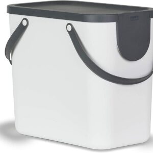 Mastello bianco per raccolta differenziata Plastica (PP) senza BPA, da 25 Litri, 40.0 x 23.5 x 34.0 cm