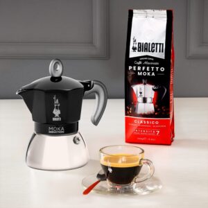 Caffettiera moka macchinetta per preparare il caffè Bialetti Induction nera capacità 2 tazze