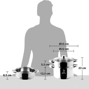 Aeternum Divina Vaporiera, Acciaio, Adatto all'Induzione, Diametro 22 cm