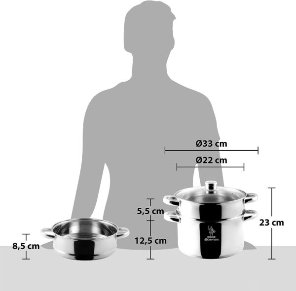 Aeternum Divina Vaporiera, Acciaio, Adatto all'Induzione, Diametro 22 cm