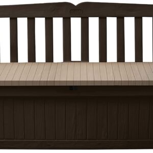 Keter Cassapanca Eden Bench Marrone Con Seduta Beige 265 Lt In Resina Cm 140X60X84 H