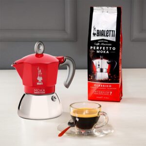 Caffettiera moka macchinetta per preparare il caffè Bialetti Induction rossa capacità 2 tazze