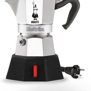 Caffettiera moka macchinetta in alluminio per preparare il caffè Bialetti Elettrika capacità 2 tazze