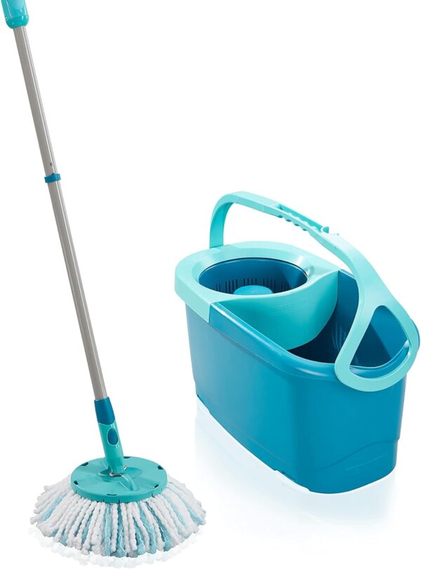 Leifheit Mop Pavimenti Blu, Lavapavimenti Professionale Flessibile A 360°, 46.6 x 26.5 x 26 Cm