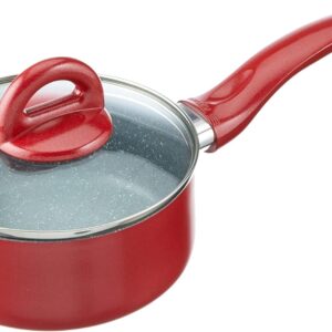 Tognana Rock in Red, Batteria di pentole e padelle, Set con 2 padelle, 3 casseruole, 3 coperchi trasparenti, 8 Pezzi, Alluminio, Rosso