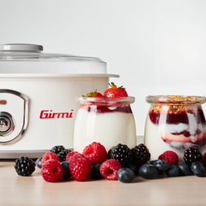 Girmi YG03 Yogurtiera, 20W, 42 - 50°C, 7 Vasetti in Vetro, Bianco