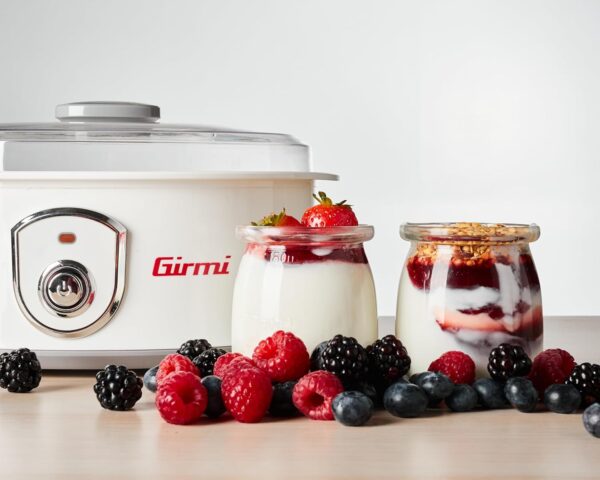 Girmi YG03 Yogurtiera, 20W, 42 - 50°C, 7 Vasetti in Vetro, Bianco