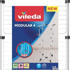 Vileda Modular 4 | Stendibiancheria a torre a 4 livelli | Snodo modulabile | Facile da spostare| Per interni ed esterni | Pieghevole