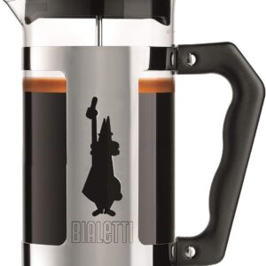 Bialetti Preziosa caffettiera, filtro French Press per caffè o tè, corpo in acciaio inossidabile e contenitore in vetro borosilicato, lavabile in lavastoviglie, 350 ml, per 3 tazze