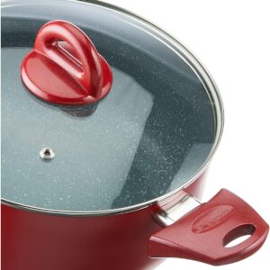 Tognana Rock in Red, Batteria di pentole e padelle, Set con 2 padelle, 3 casseruole, 3 coperchi trasparenti, 8 Pezzi, Alluminio, Rosso