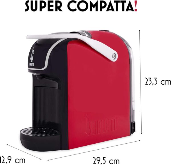 Bialetti New Break - Macchina Caffè Espresso a Capsule in Alluminio con Sistema Bialetti il Caffè d'Italia, Design Compatto, Rosso, Include 64 Capsule In Omaggio