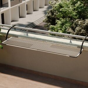 Vileda Brezza Extend Stendibiancheria Estensibile In Acciaio E Resina, Da Balcone, Spazio Stenditura 20 mt, 188 x 55 x 30 cm