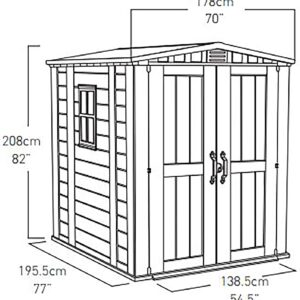 Keter Casetta da Giardino Factor 6x6, Beige, 6 x 6 Feet