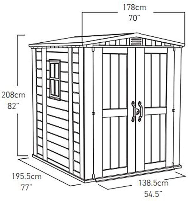 Keter Casetta da Giardino Factor 6x6, Beige, 6 x 6 Feet