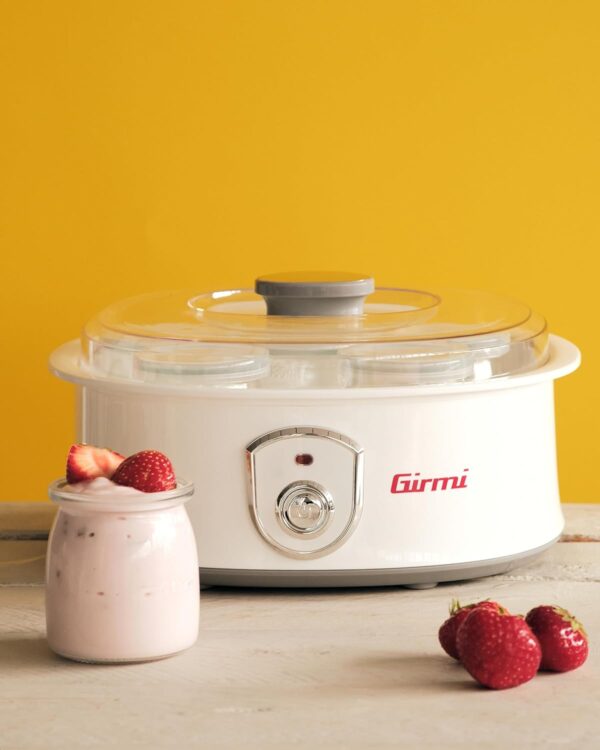 Girmi YG03 Yogurtiera, 20W, 42 - 50°C, 7 Vasetti in Vetro, Bianco