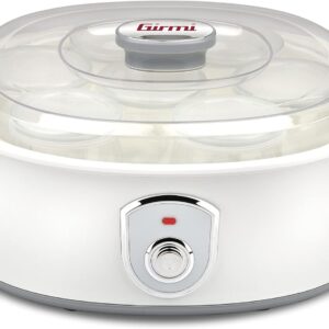 Girmi YG03 Yogurtiera, 20W, 42 - 50°C, 7 Vasetti in Vetro, Bianco