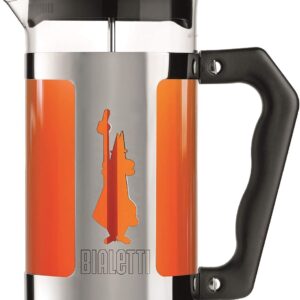 Bialetti Preziosa caffettiera, filtro French Press per caffè o tè, corpo in acciaio inossidabile e contenitore in vetro borosilicato, lavabile in lavastoviglie, 350 ml, per 3 tazze