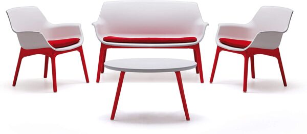 Luxor Lounge Set Bianco/Rosso Giardino