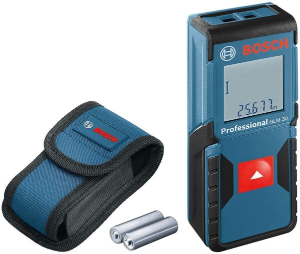 Bosch Professional Distanziometro Laser GLM 30 (Campo di Misurazione: 0,15 – 30 m, 2 Pile a Stilo da 1,5 V, Custodia Protettiva)