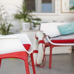 Luxor Lounge Set Bianco/Rosso Giardino