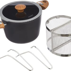 Tognana Set Pentola per la Pasta Multifunzione Country Chic, 22 cm, Alluminio forgiato, Nero