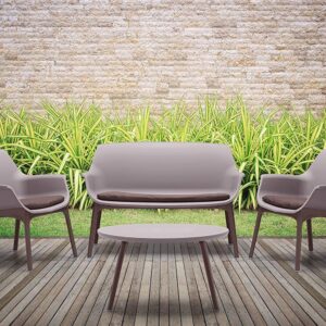 Luxor Lounge Set Taupe/Marrone Giardino