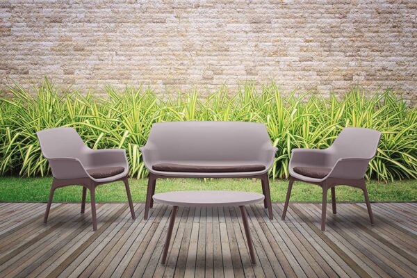 Luxor Lounge Set Taupe/Marrone Giardino