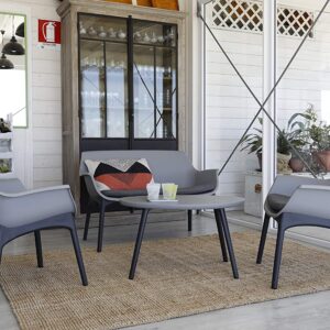 Luxor Lounge Set Grigio/Antracite Giardino