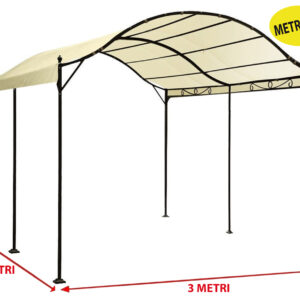 Gazebo impermeabile in metallo curvo 3x4 mt Lusso