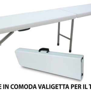 Set birreria in dura resina tavolo e 2 panche 180x76H72 cm per sagra campeggio fiera