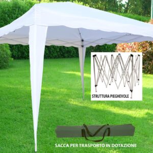 Gazebo in ferro e metallo Pieghevole a fisarmonica 3x3 mt