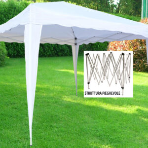 Gazebo in ferro e metallo Pieghevole a fisarmonica 3x3 mt