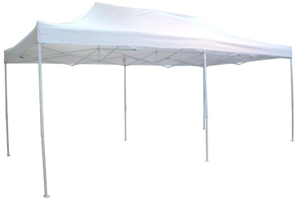 Gazebo pieghevole telescopico 3x6 m. telo bianco