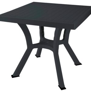 Tavolo 79x79 cm Figaro Elite nero antracite in dura resina finto rattan