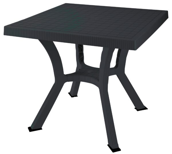 Tavolo 79x79 cm Figaro Elite nero antracite in dura resina finto rattan