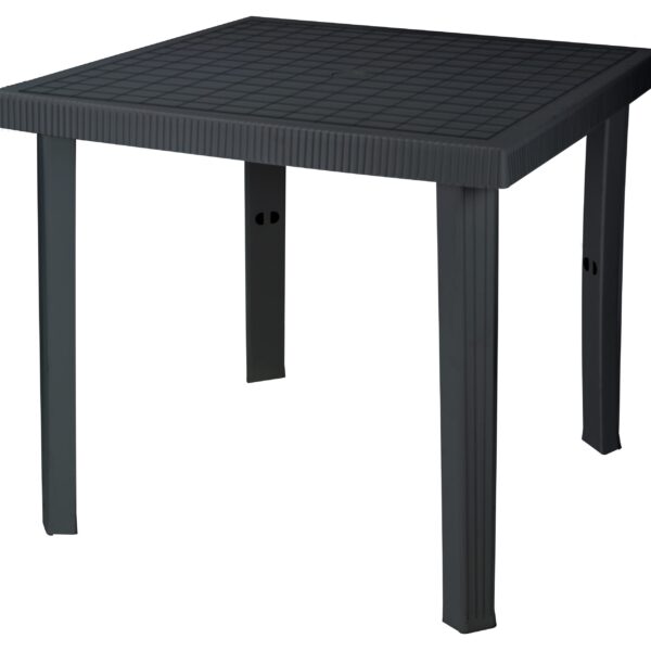 Tavolo 79x79 cm Figaro garden nero antracite in dura resina finto rattan